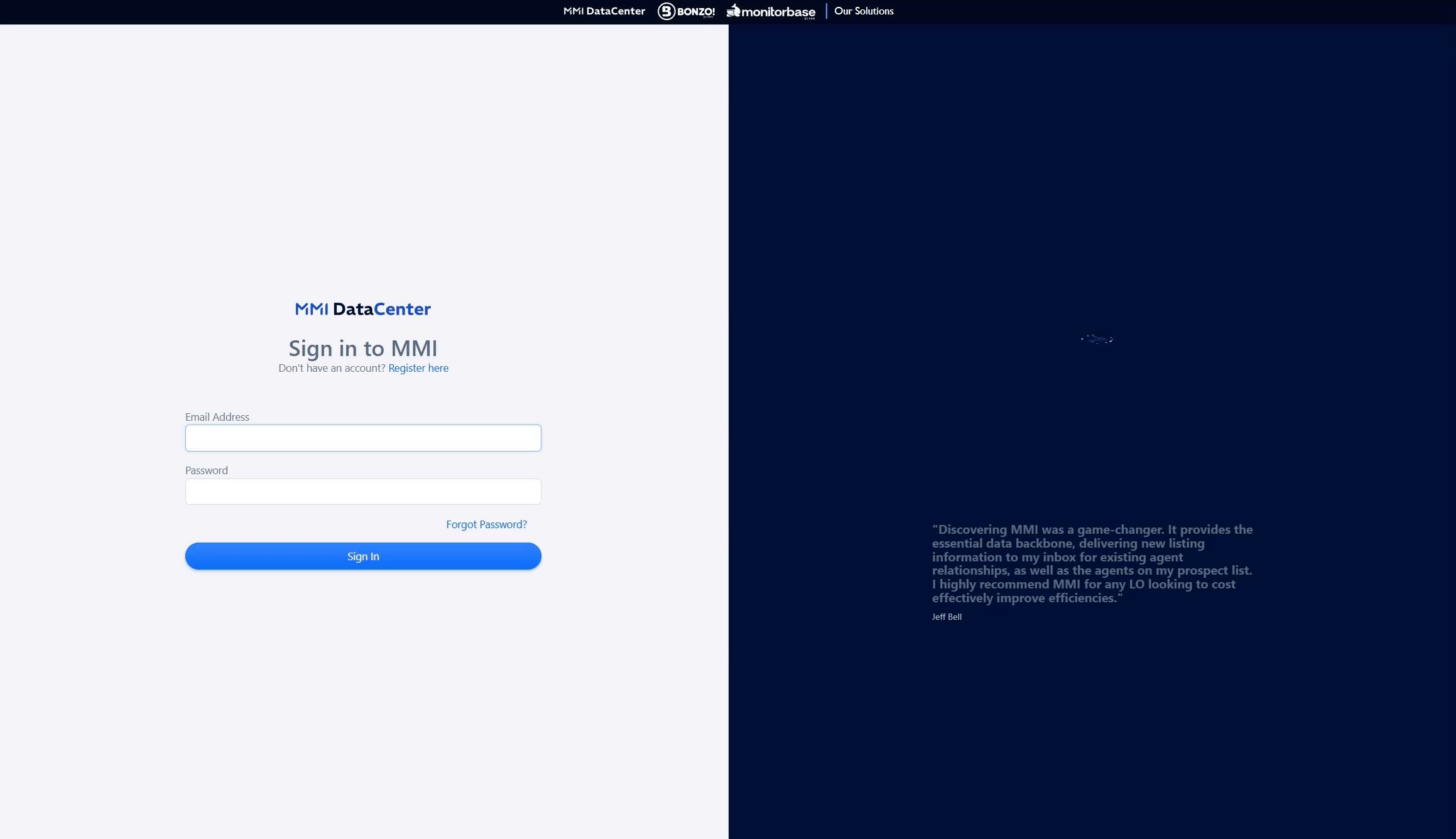 New login page