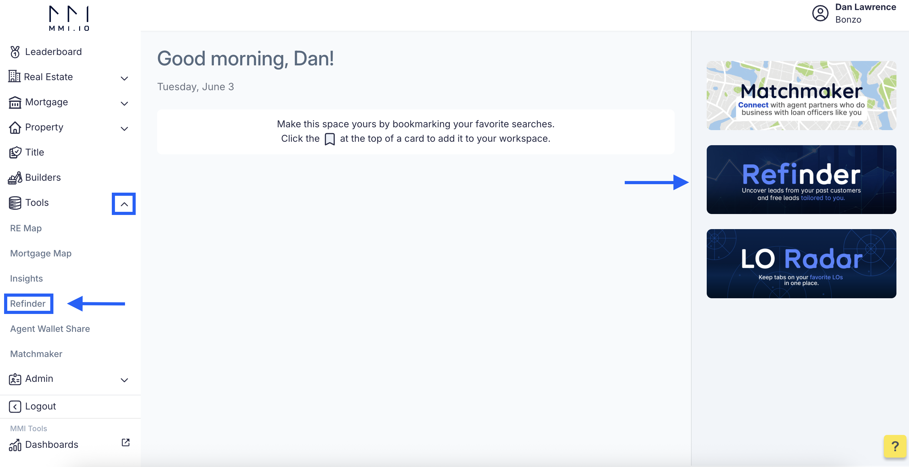 Refinder Navigation Screenshot